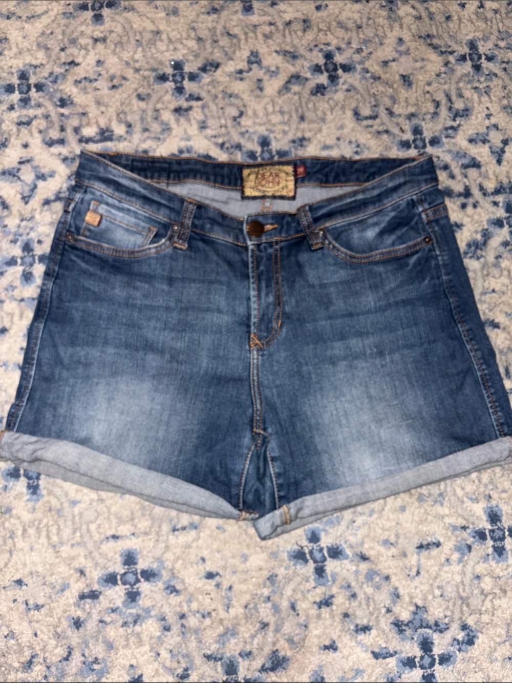 Dear John Blue Rolled-Hem Denim Shorts